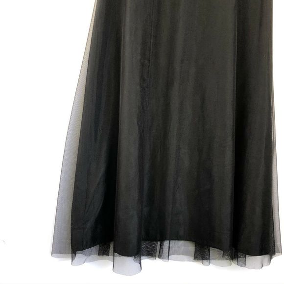 David's Bridal Black Tulle Midi Dress Empire Waist Whimsigoth Dark Fairy Size 10 - Picture 7 of 11